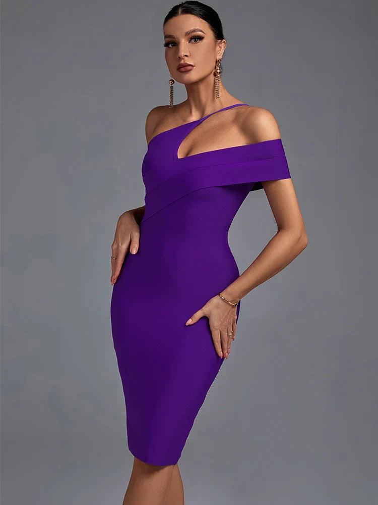 Purple Bandage Dress Bodycon Dress Luxurious Weddings