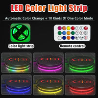 a set of four different color changing lights