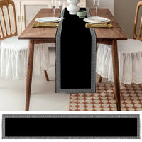 Elegant Black Geometric Table Runner for Events Table Runners Luxurious Weddings