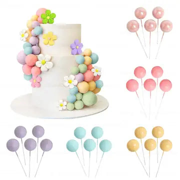 Rose Gold Silver Balls Cake Toppers Cake Decorations Luxurious Weddings