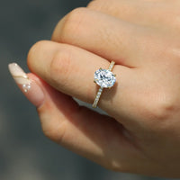 925 Silver Art Deco Moissanite Ring Jewelry Luxurious Weddings