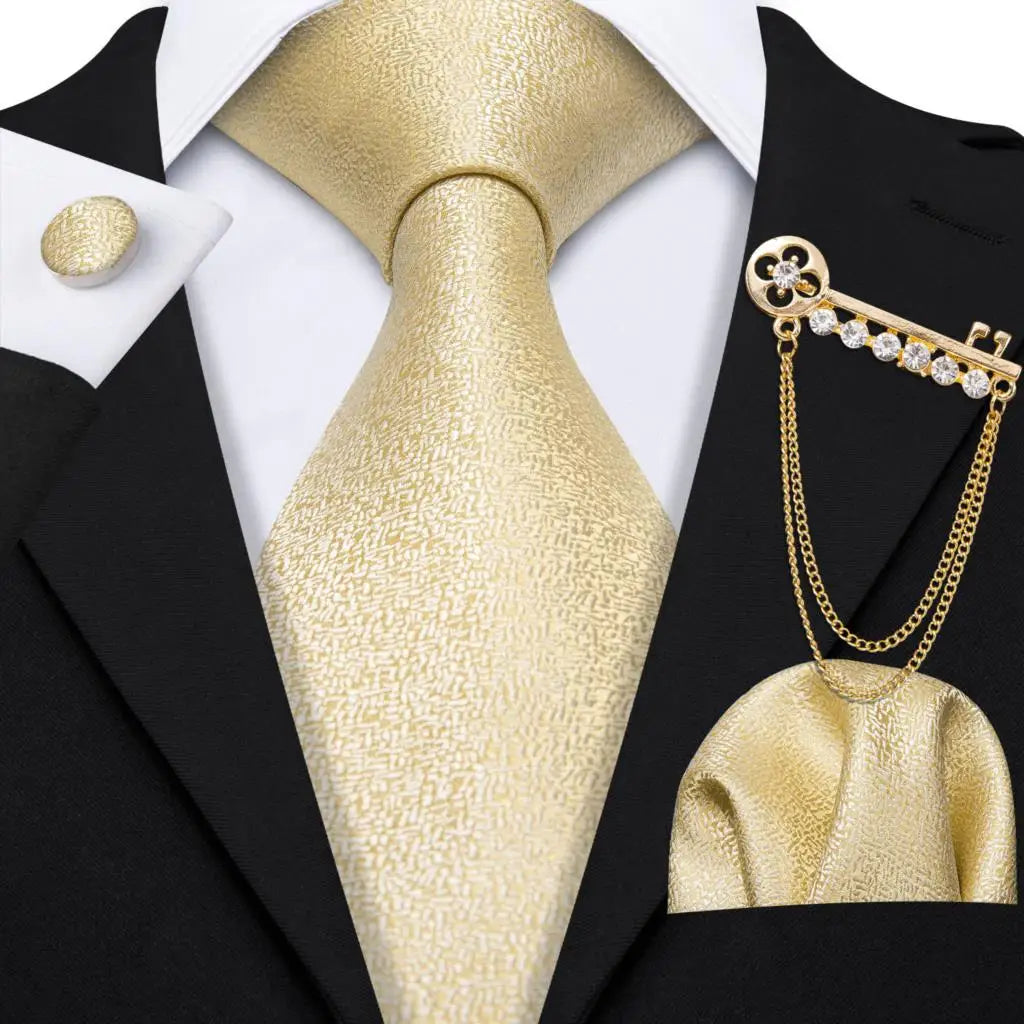 Gold Silk Tie Set Gold Luxurious Weddings