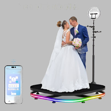 360 Photo Booth Machine - 70cm Spin with Flight Case Luxurious Weddings