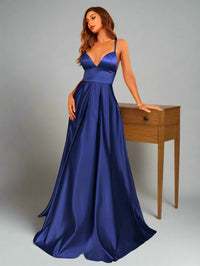 Solid Satin Maxi Cami Bridesmaid Dress Bridesmaid Dresses Luxurious Weddings