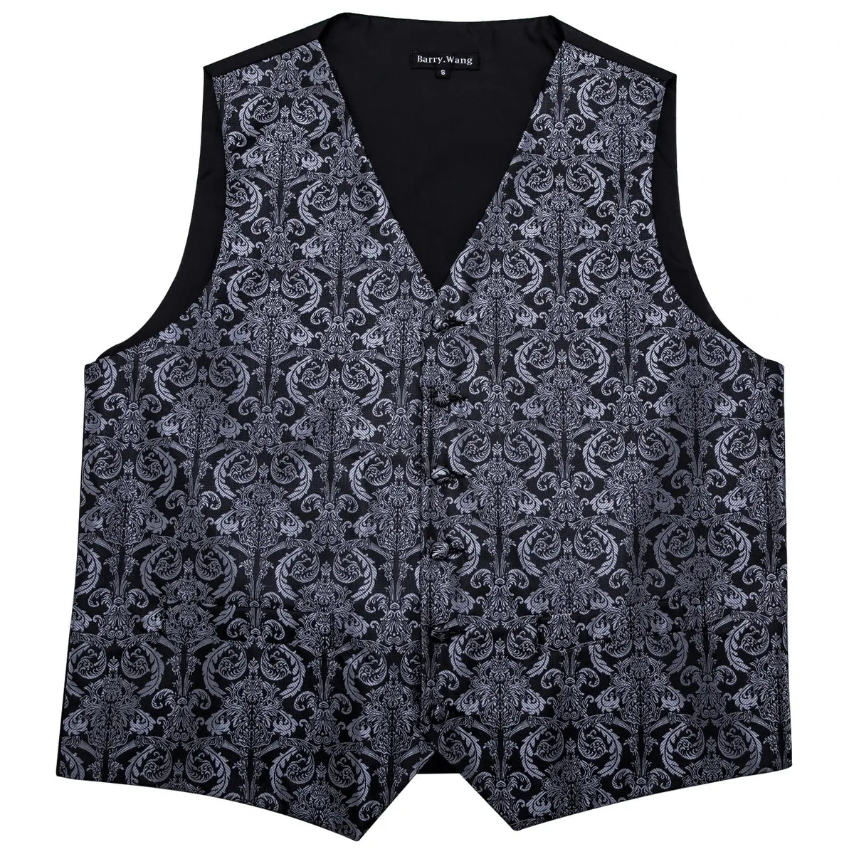 Luxurious Gray Jacquard Floral Suit Vest Set Luxurious Weddings