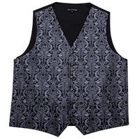 a vest with a black and white pattern on it