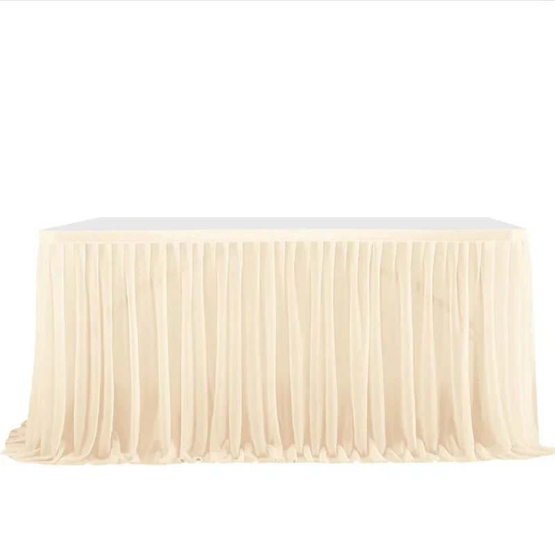 Elegant 6/9FT Party Table Skirt table skirt Luxurious Weddings