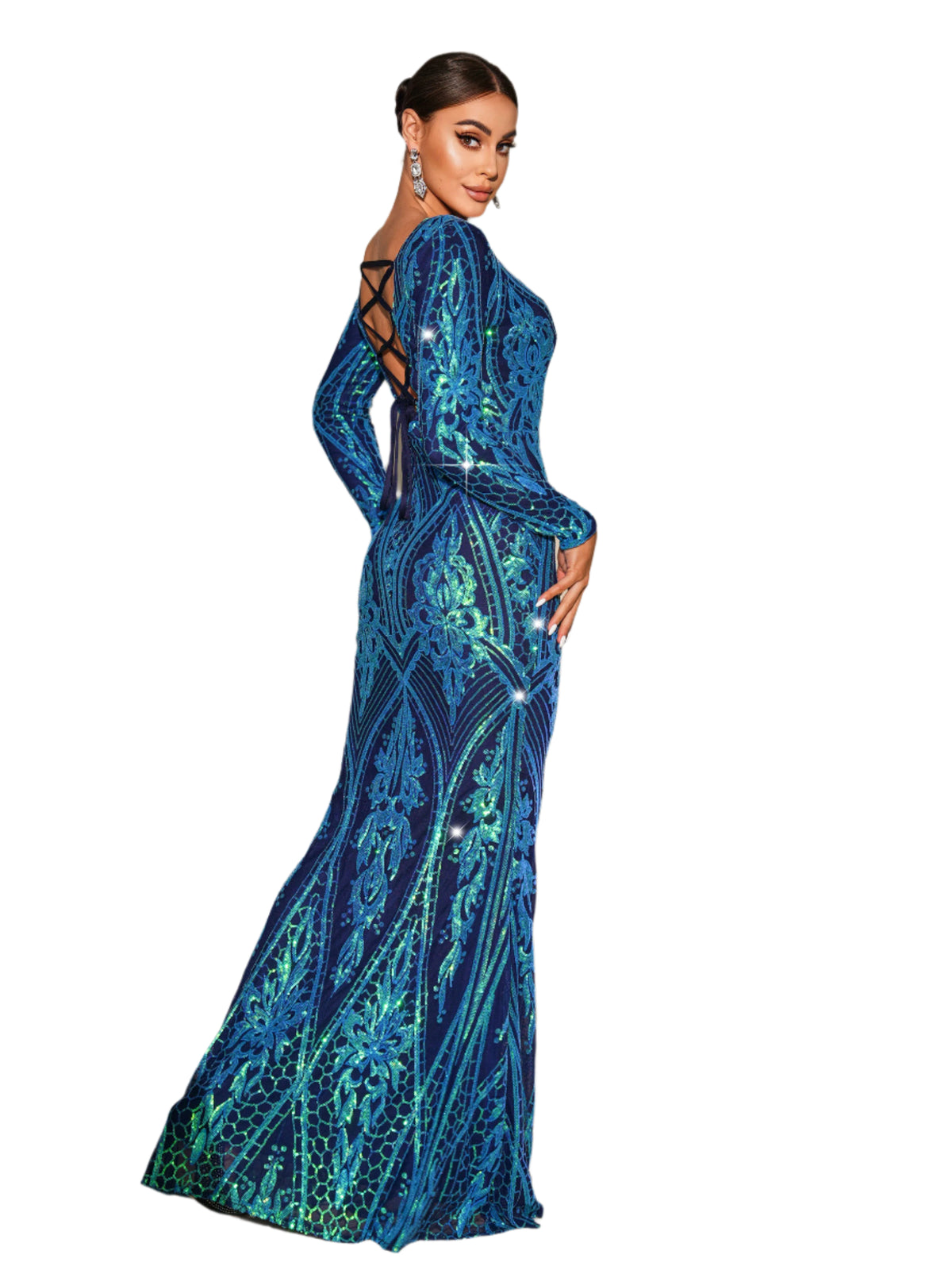 Sequin Lace Mermaid Evening Dress Dresses Luxurious Weddings