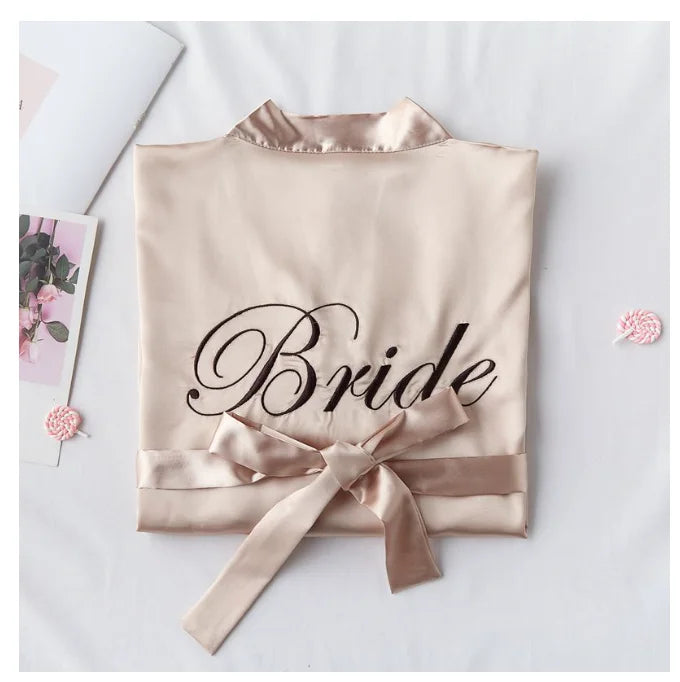 Team Bride Satin-Silk Robe Luxurious Weddings