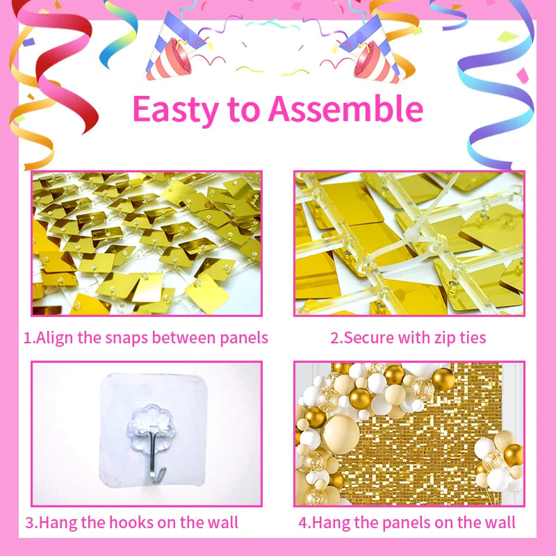 Golden Sequin Panels Backdrops Luxurious Weddings