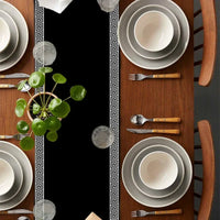 Elegant Black Geometric Table Runner for Events Table Runners Luxurious Weddings