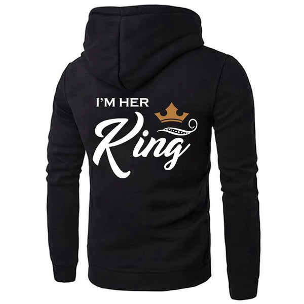 a black hoodie with a crown on it
