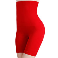 a woman wearing a red bodysuit with high waist