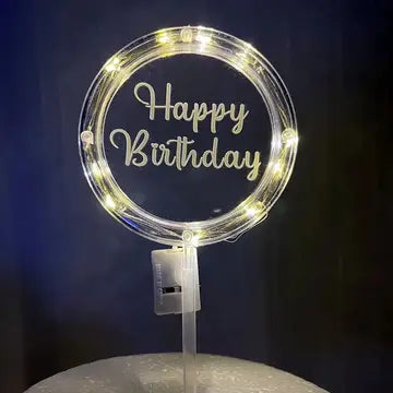 LED Happy Birthday Cake Topper Rose Luxurious Weddings