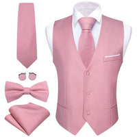 a pink suit and tie with matching accessories