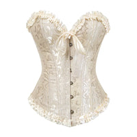 a white corset with a bow tie