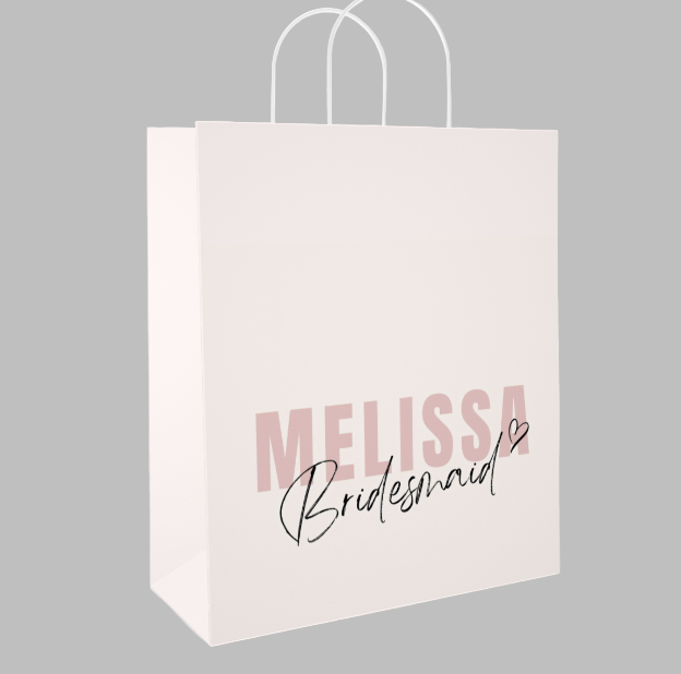 Custom Paper Gift Bags | Melissa Bridesmaid gift bags Luxurious Weddings