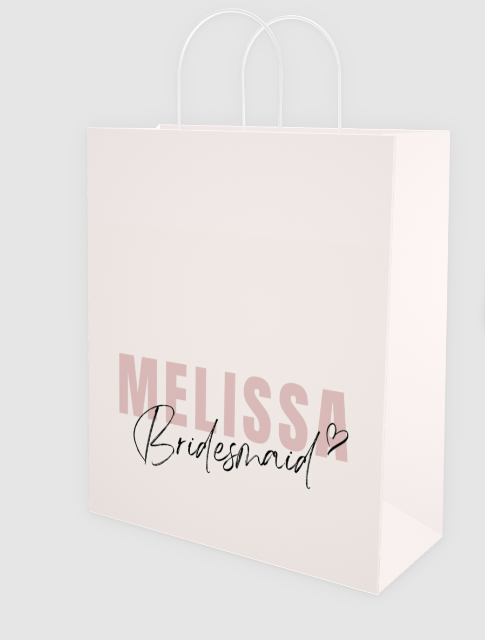 Custom Paper Gift Bags | Melissa Bridesmaid gift bags Luxurious Weddings