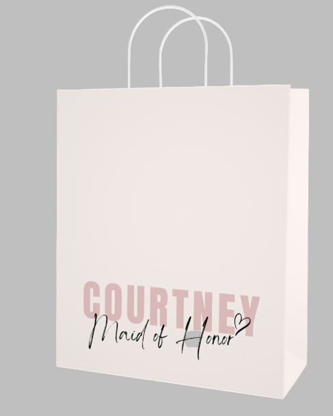 Custom Paper Gift Bags | Courtney Maid of Honor gift bags Luxurious Weddings