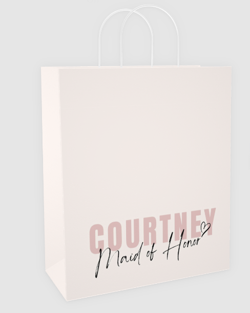 Custom Paper Gift Bags | Courtney Maid of Honor gift bags Luxurious Weddings