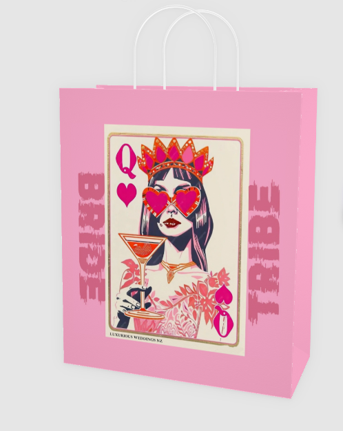 Custom Paper Gift Bags | Queen of Hearts gift bags Luxurious Weddings