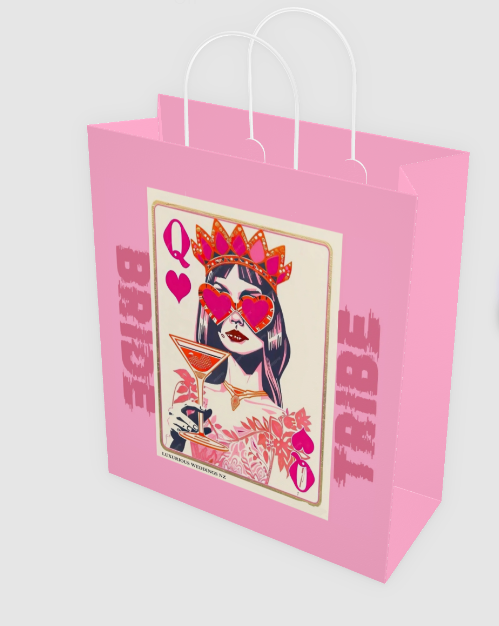 Custom Paper Gift Bags | Queen of Hearts gift bags Luxurious Weddings