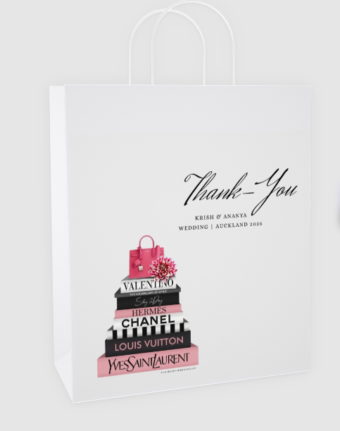 Custom Paper Gift Bags | Thank-You gift bags Luxurious Weddings