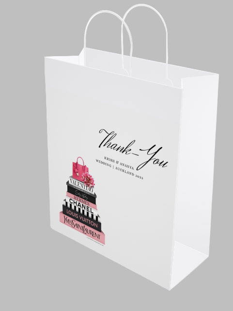 Custom Paper Gift Bags | Thank-You gift bags Luxurious Weddings
