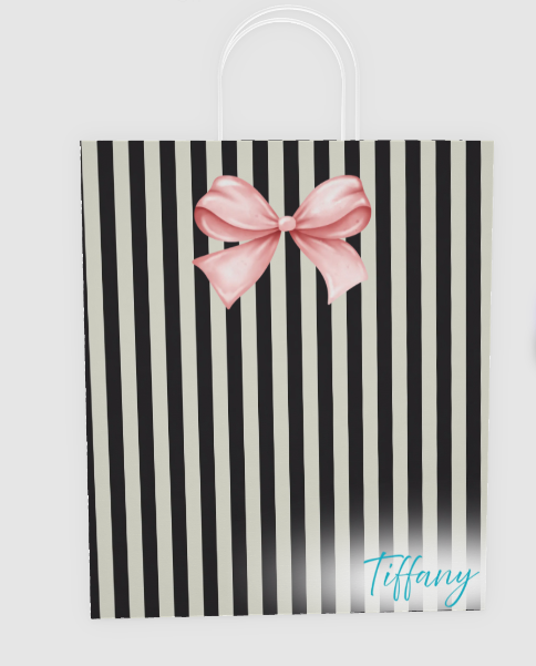 Custom Paper Gift Bags | Stripes gift bags Luxurious Weddings
