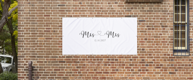 Mrs & Mrs Wedding Banner 01