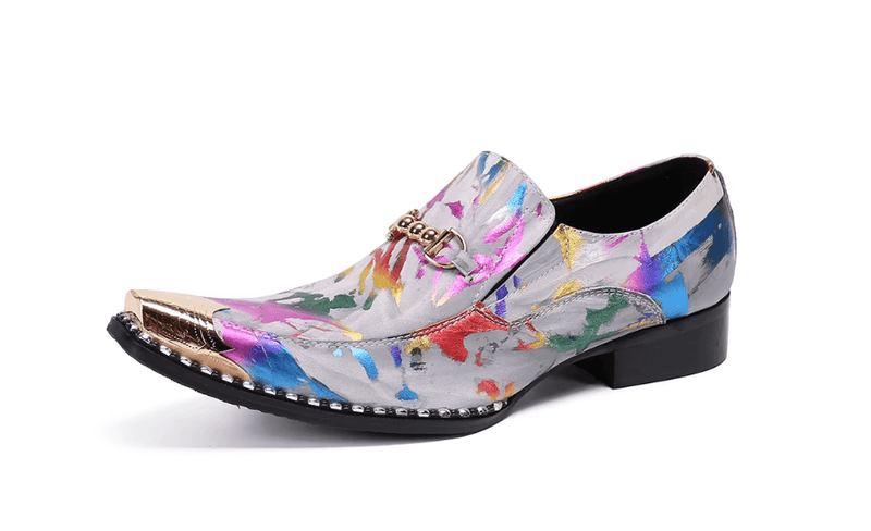 Handmade Metal Iron Toe Leather Dress Shoes | Colour Loafers Luxurious Weddings