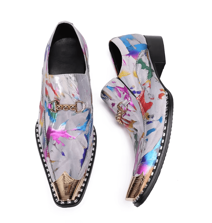 Handmade Metal Iron Toe Leather Dress Shoes | Colour Loafers Luxurious Weddings