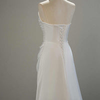 Elegant Satin Ruched Slim Mermaid Wedding Dress Luxurious Weddings