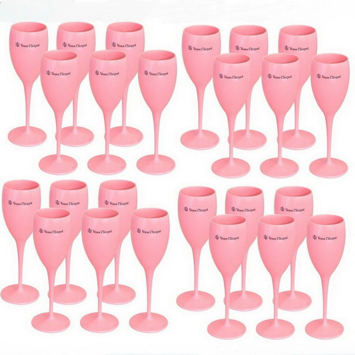 Acrylic Pink Orange Champagne Flutes stemware Luxurious Weddings