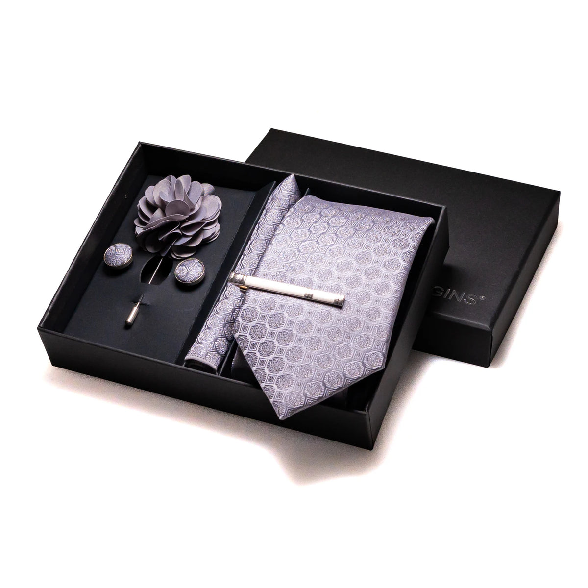 013 - 100% Silk Tie + Cufflinks Set Neckties Luxurious Weddings