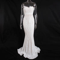 Sparkly White Sequin Mermaid Bridesmaid Dress Luxurious Weddings