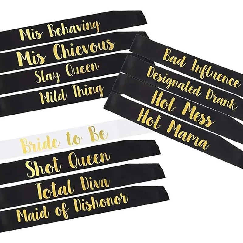 Stylish Bachelorette Party Sash for Bridesmaids Sashes Luxurious Weddings