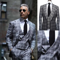 Luxury Plaid Men's Suit Set - Custom Bespoke Tailored