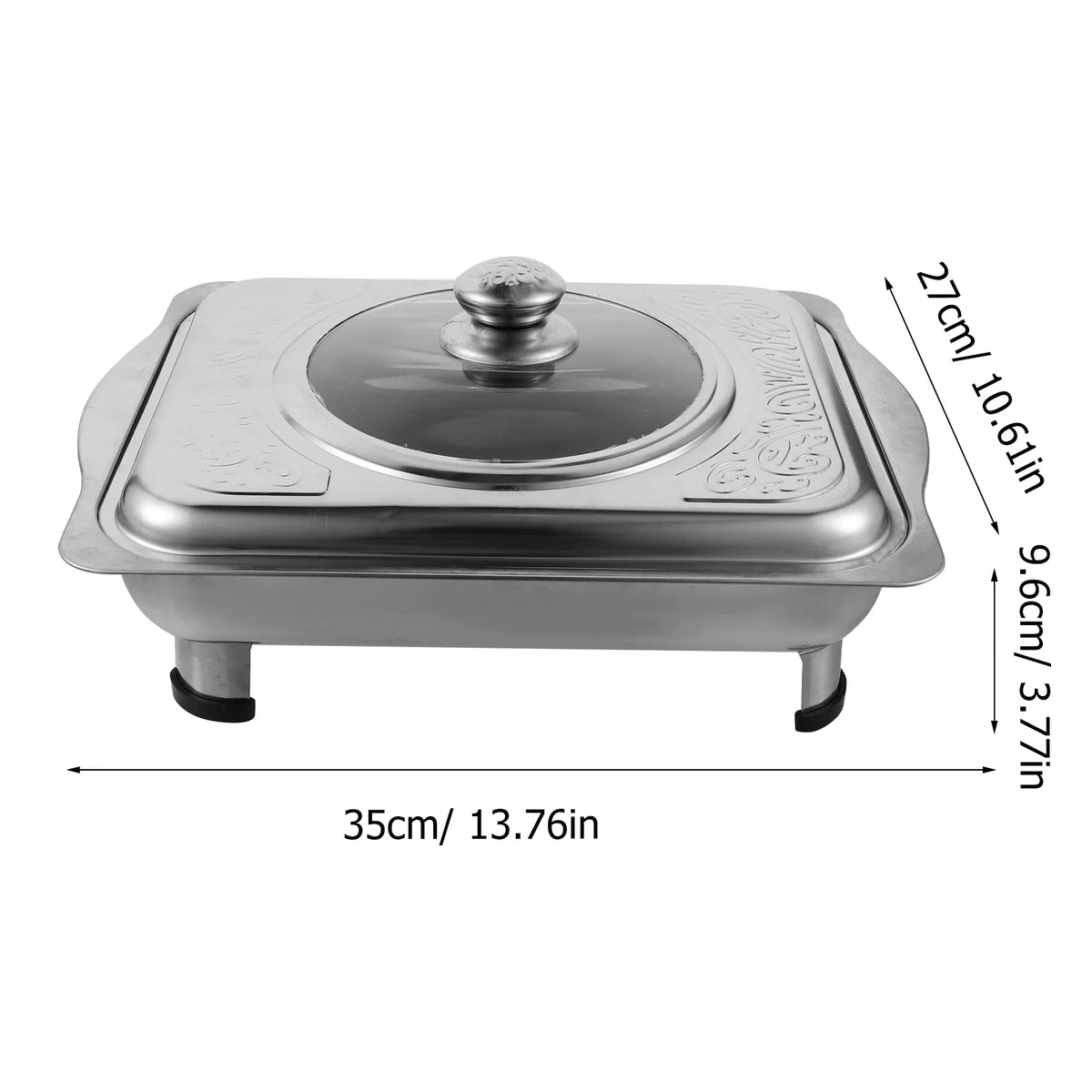 Stainless Steel Buffet Serving Tray with Lid Serveware Luxurious Weddings