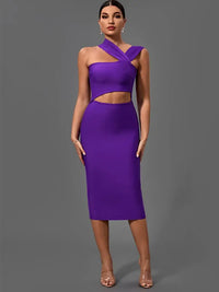 Ultra-Sexy 2022 Purple Bodycon Bandage Dress Candy Cane Lane