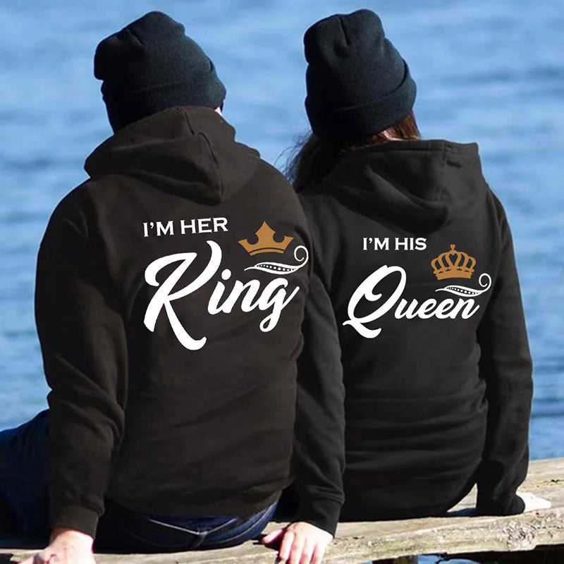 King & Queen Couple Hoodies Set Luxurious Weddings