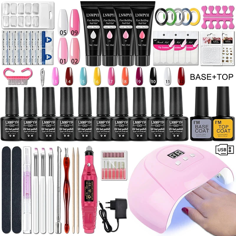 Gel Nail Polish Kit with UV Lamp & Drill Set nail kits Luxurious Weddings