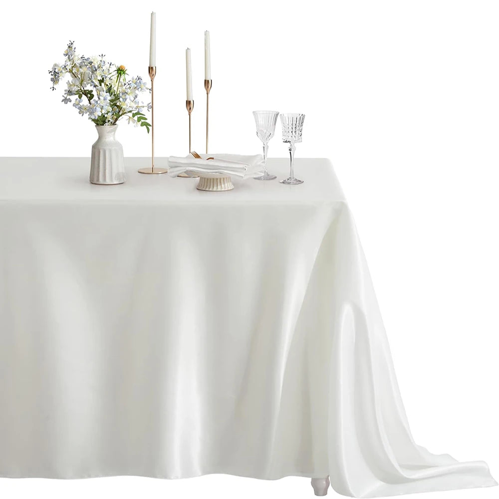 Elegant Satin Rectangle Tablecloth - Wedding & Event Decor Tablecloths Luxurious Weddings