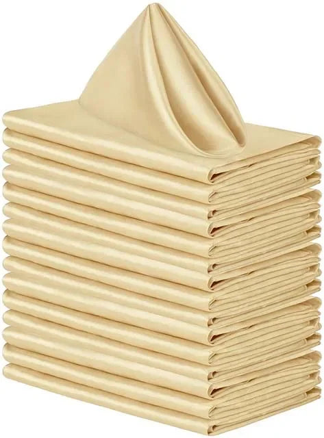 12-Piece Elegant Satin Table Napkin Set Napkins Luxurious Weddings