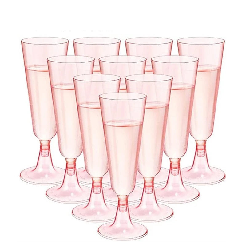 25pcs 150ml Clear Plastic Champagne Flutes stemware Luxurious Weddings