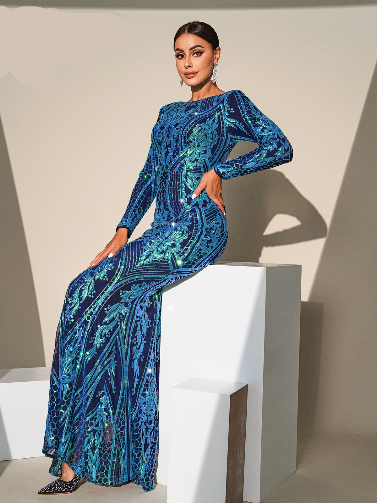 Sequin Lace Mermaid Evening Dress Dresses Luxurious Weddings