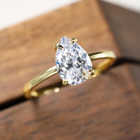 D Color VVS1 Moissanite Engagement Ring - 925 Silver, 14K Gold Plated Jewelry Luxurious Weddings