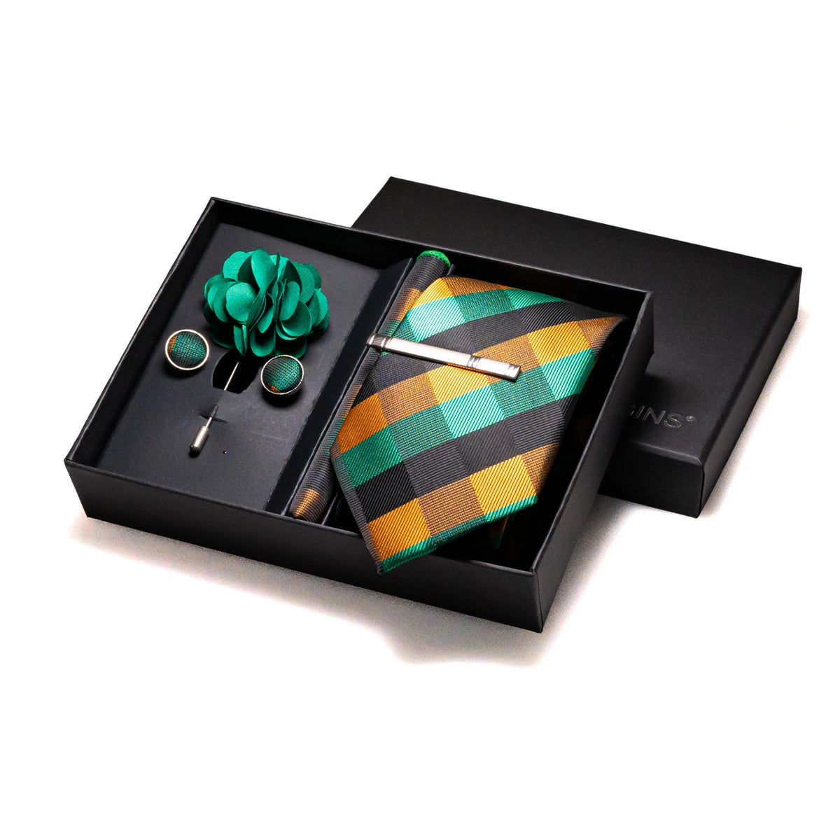 019 - 100% Silk Tie & Cufflinks Set Neckties Luxurious Weddings