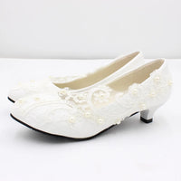 Perfectly Elegant White Lace Wedding Shoes - 4 Heel Heights Available! Luxurious Weddings