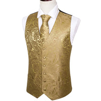 a gold vest and tie on a mannequin